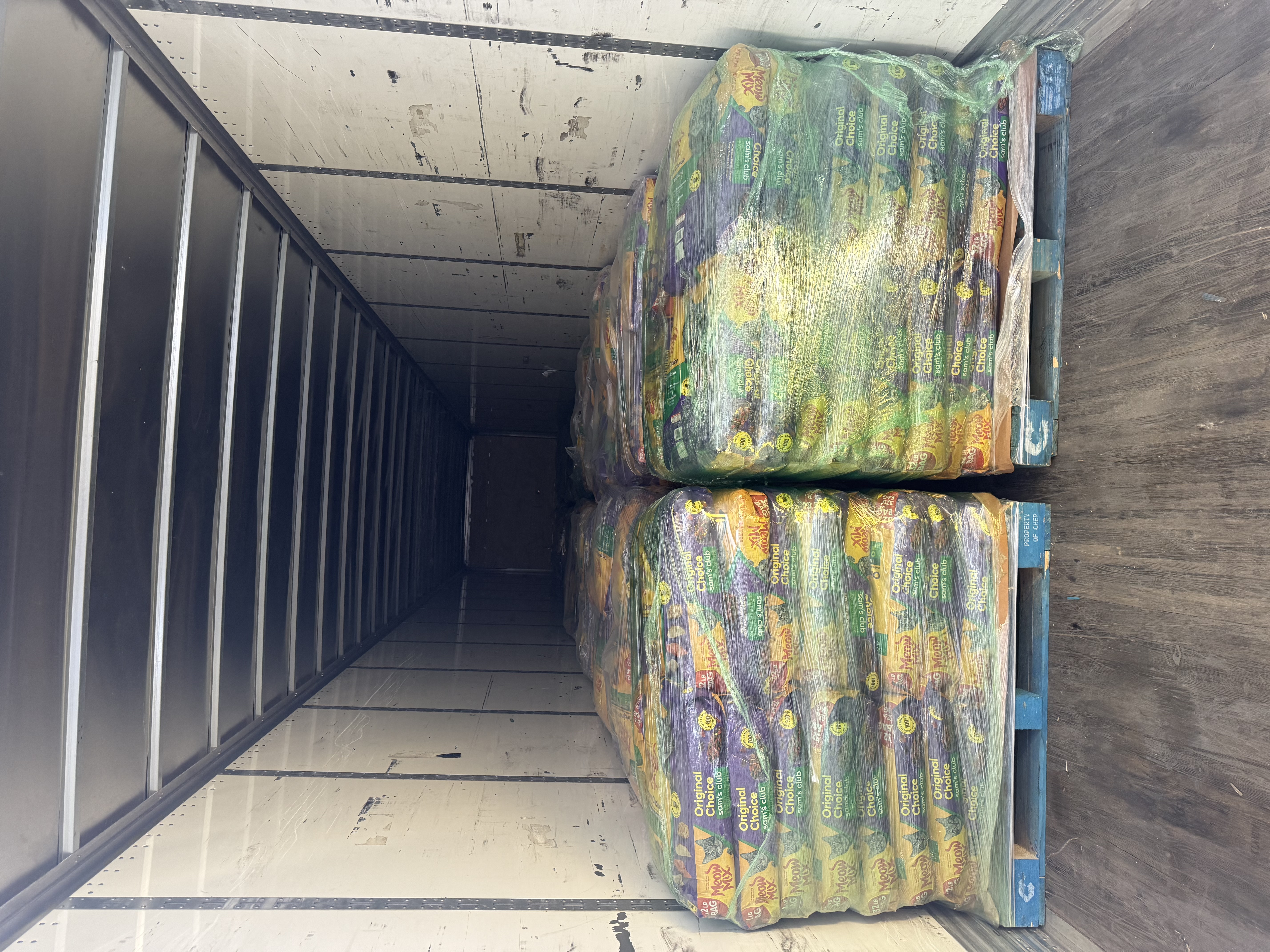 Pallet stacks staged